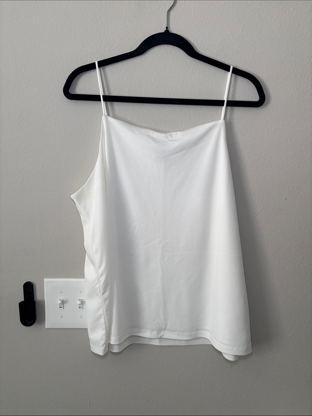H&M Classic White Spaghetti Strap Cami Chiffon Top